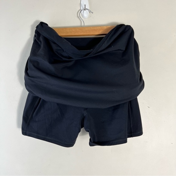 ATHLETA Transcend Skort Black Size 1X Plus Ruched Skirt 3 Pockets Pickleball - Picture 8 of 14